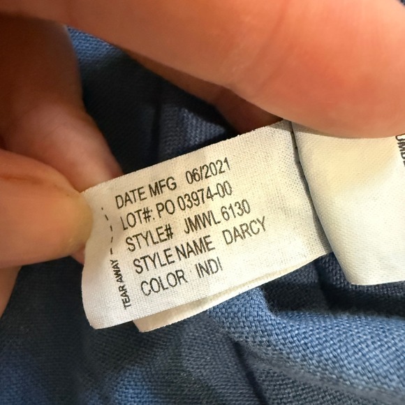 Johnnie-O Hangin' Out Darcy Indigo Blue Button Down Shirt Large Casual Beachy - Picture 10 of 10